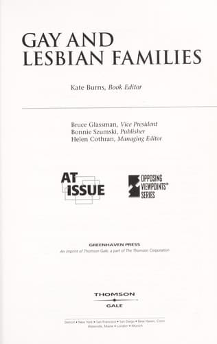 Cover of Gay and lesbian families