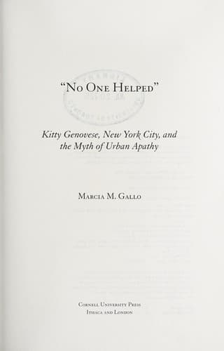 Cover of No One Helped
