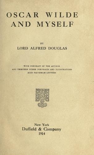 Cover of Oscar Wilde and Myself