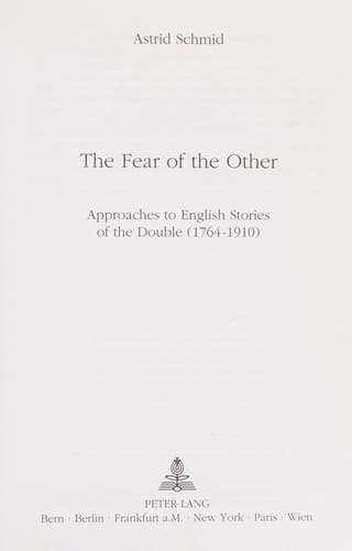 Cover of The fear of the other
