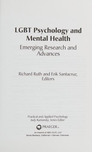 Cover of LGBT Psychology and Mental Health