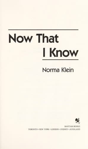 Cover of Now that I know