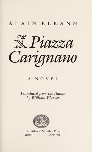 Cover of Piazza carignano
