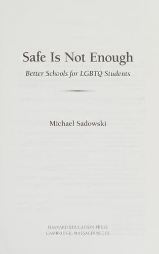 Cover of Safe is not enough