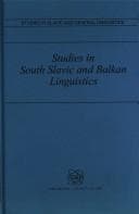 Cover of Studies in South Slavic and Balkan linguistics