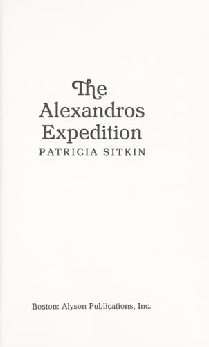 Cover of The Alexandros expedition