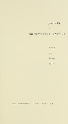 Cover of The deaths of the author