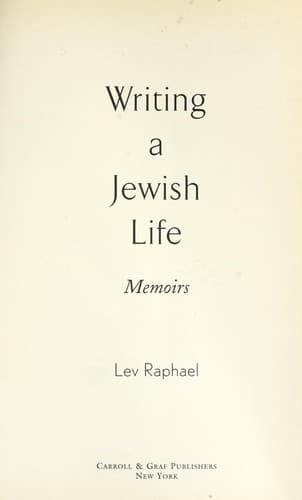 Cover of Writing a Jewish life